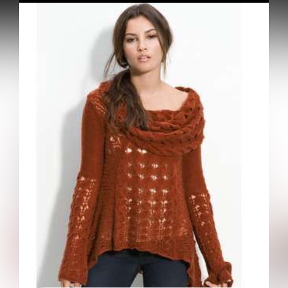 Free People Cool Grace Cable Knit Sweater